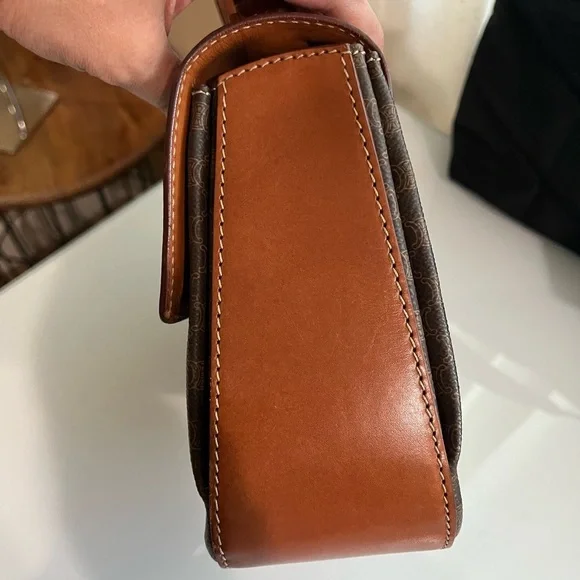 CELINE BROWN MACADAM PVC LEATHER HANDBAG - Picture 9 of 16